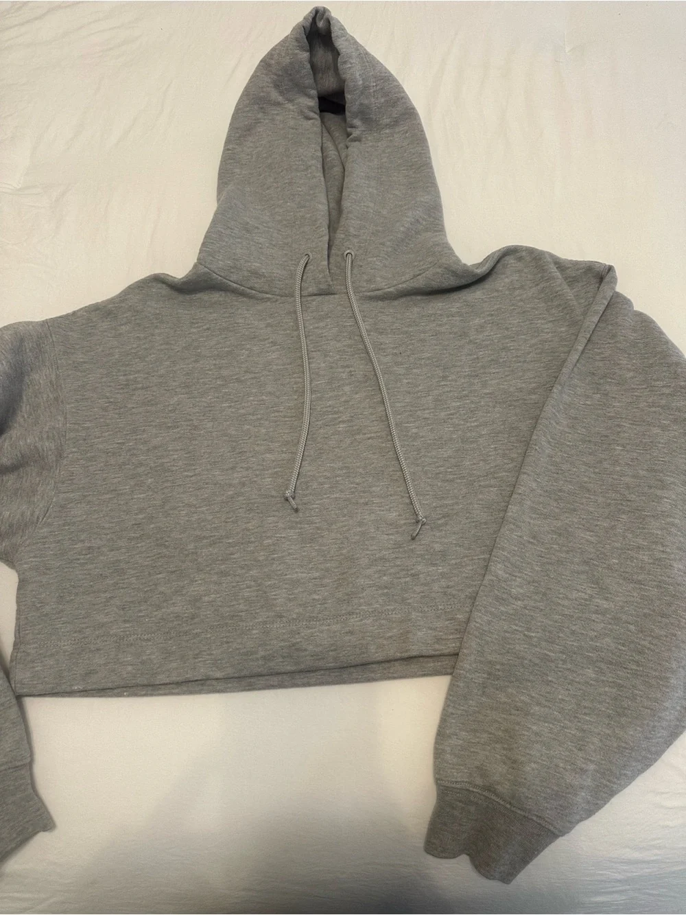 Alo Yoga Gray Cropped Pullover Hoodie Size Small S Oversized Sweatshirt